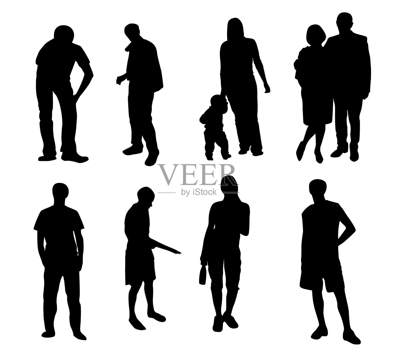 轮廓的人插画图片素材