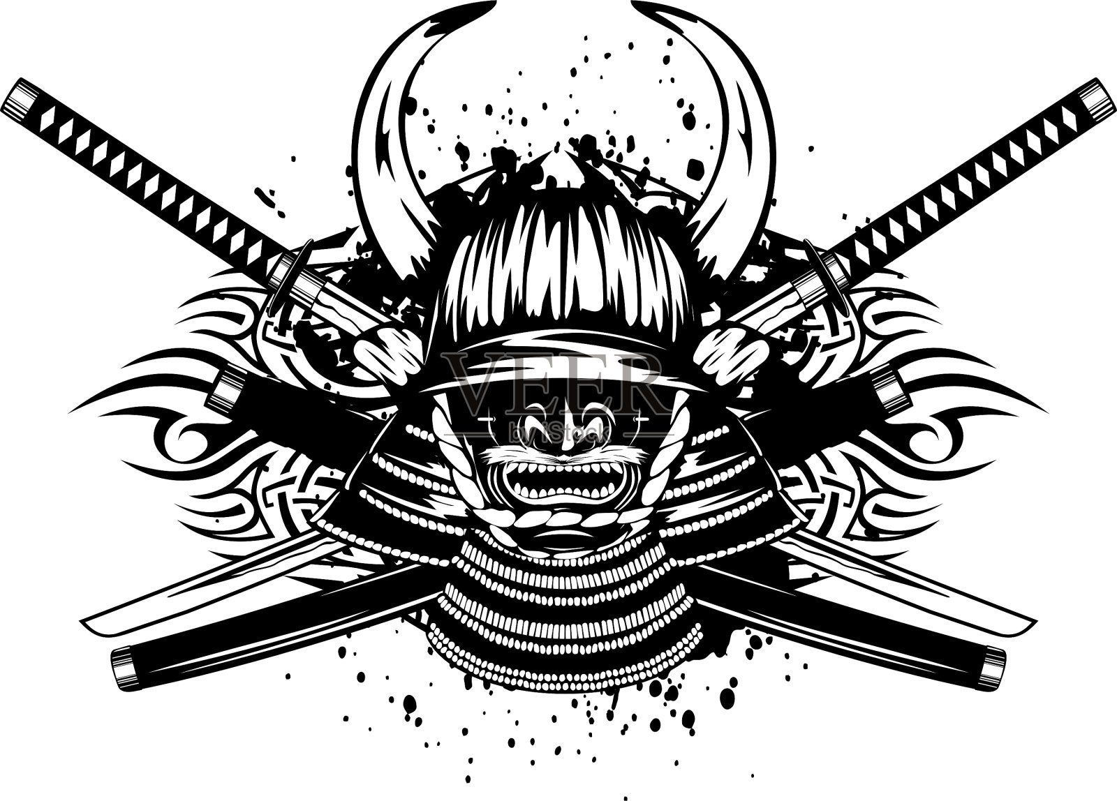 带角的武士头盔,门波和尤达尔蛋糕设计元素图片