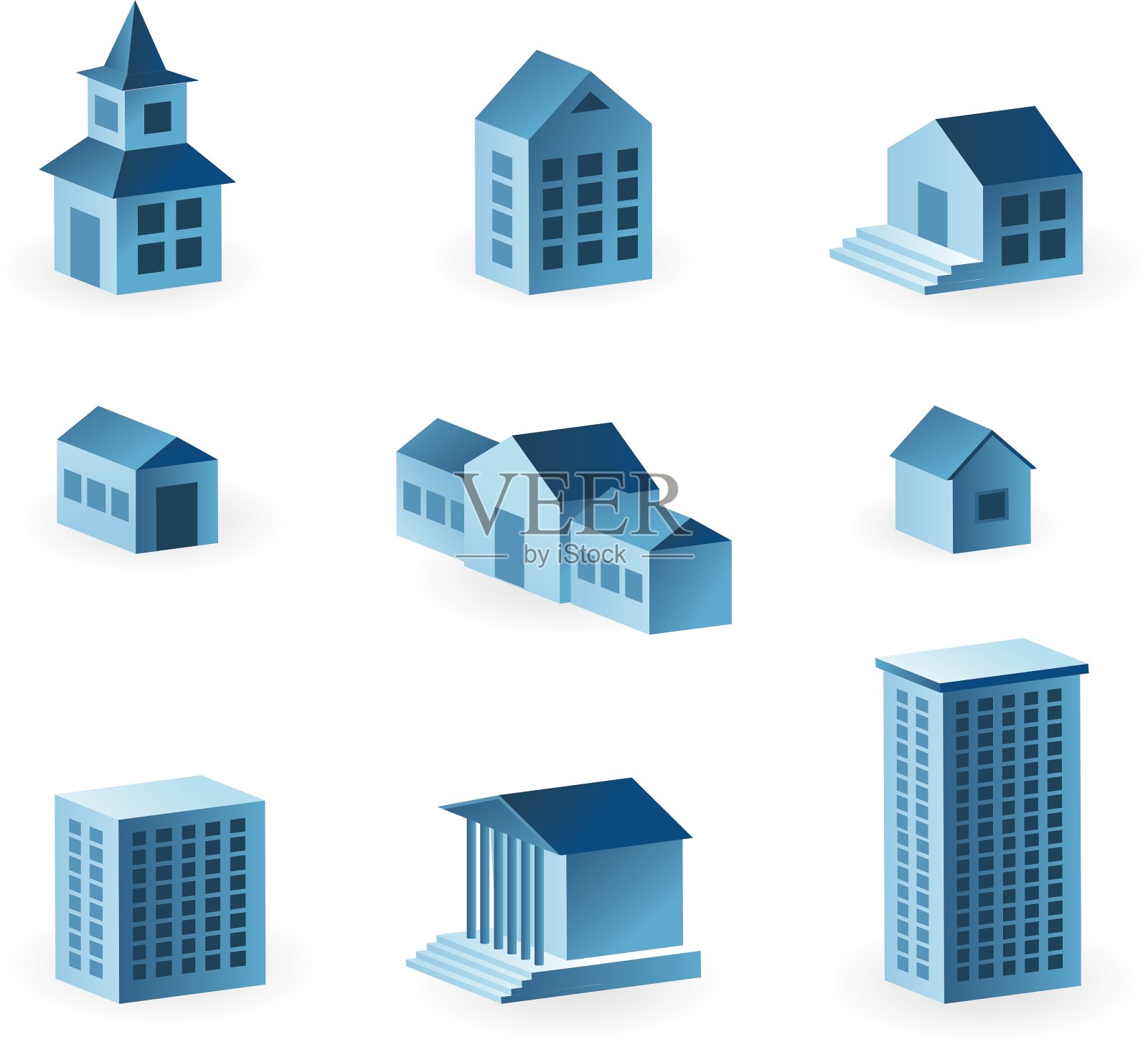 房屋图标集图标素材