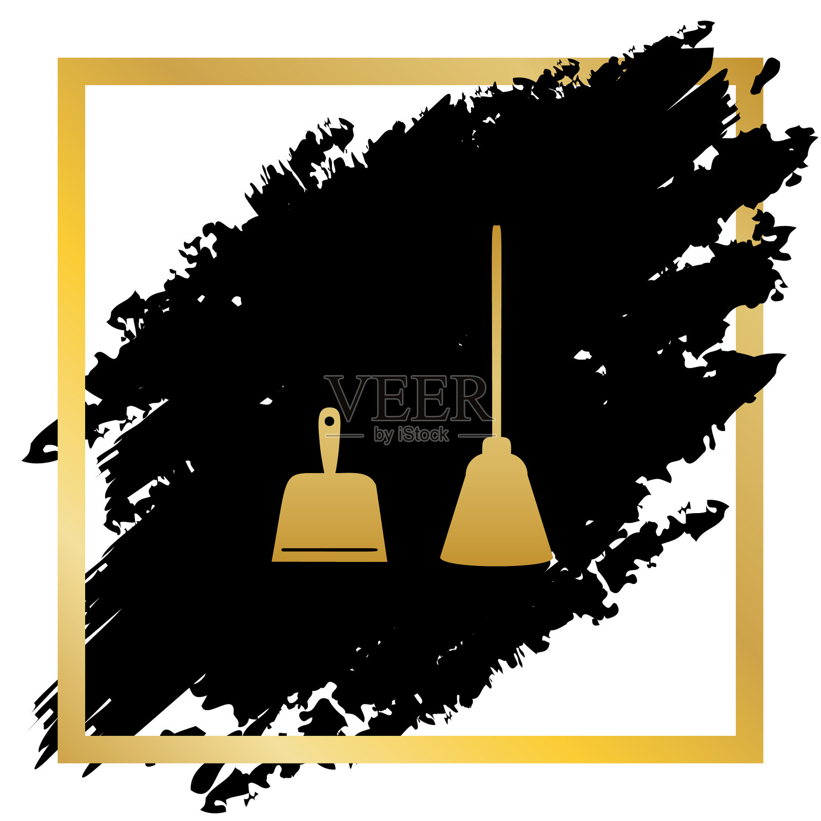 簸箕标志铲清理垃圾插画图片素材