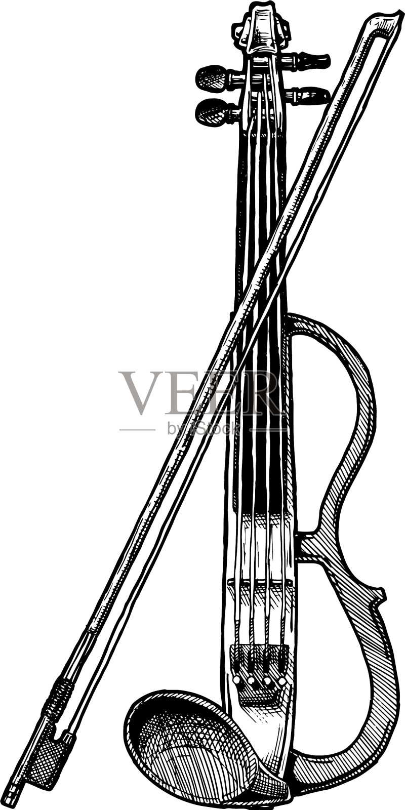 带弓的电子小提琴设计元素图片