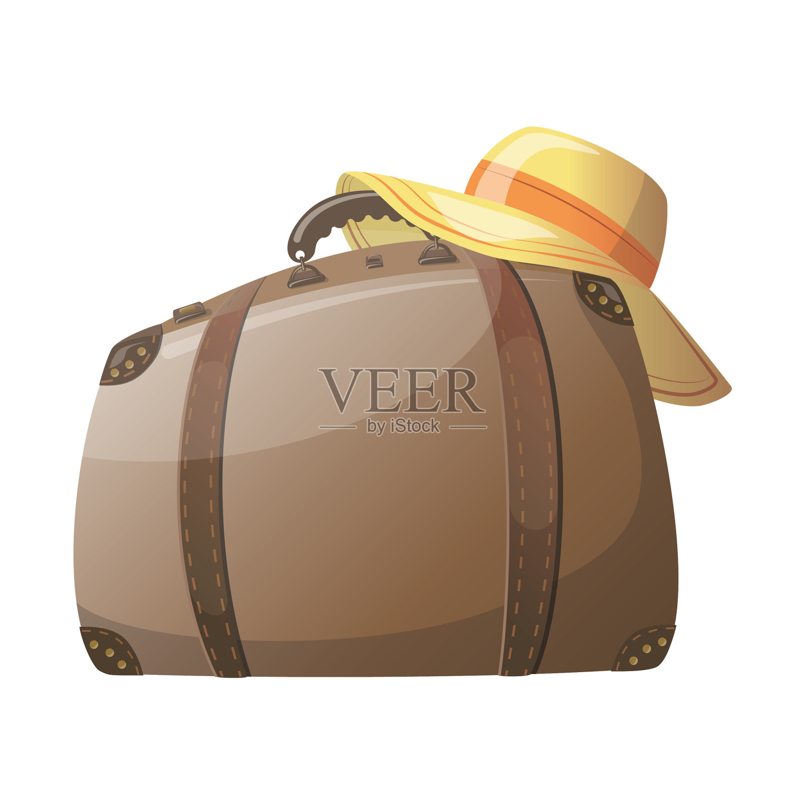 卡通旅行箱为休闲旅行袋绘制图标素材