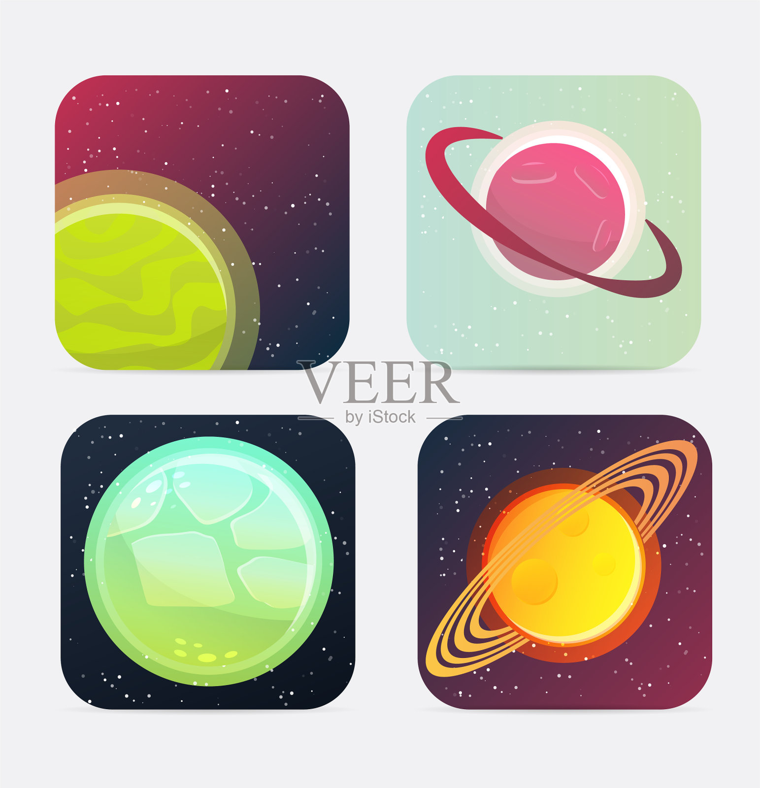 卡通广场应用图标插画图片素材