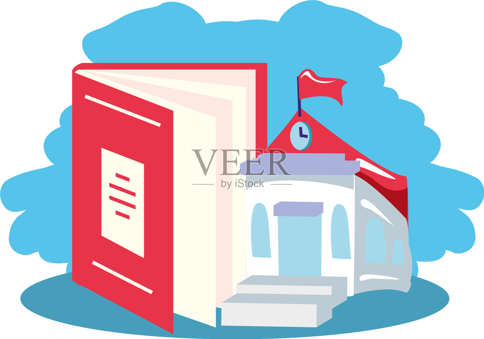 学校建筑外立面设有教材供应设计元素图片