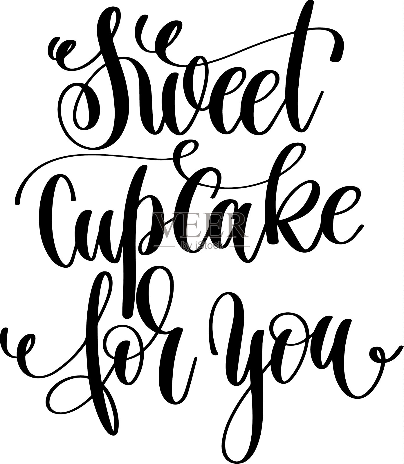 甜甜的纸杯蛋糕为你手写题字设计元素图片