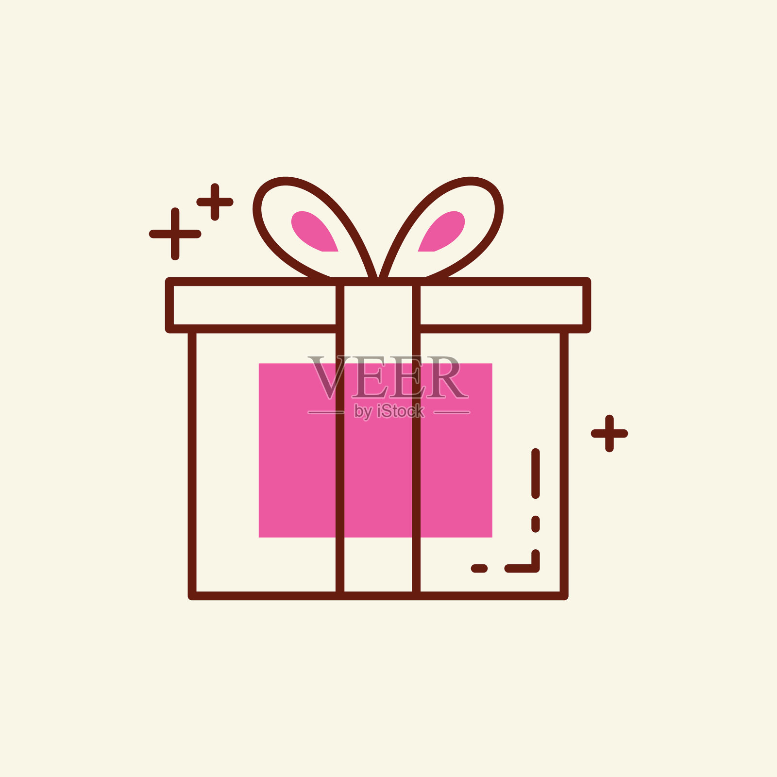 母亲节粉色图标与白色背景插画图片素材