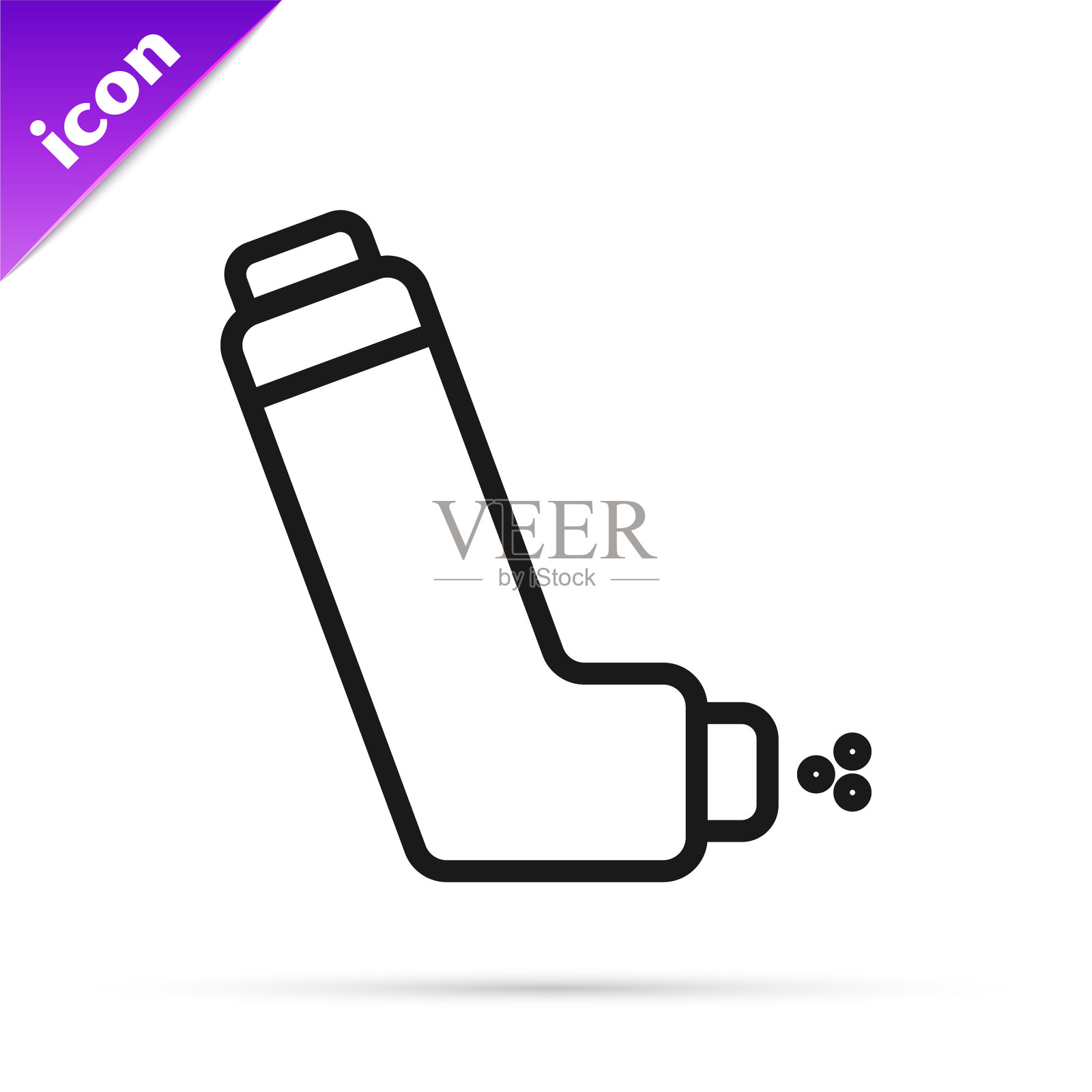 黑线吸入器图标隔离在白色上插画图片素材