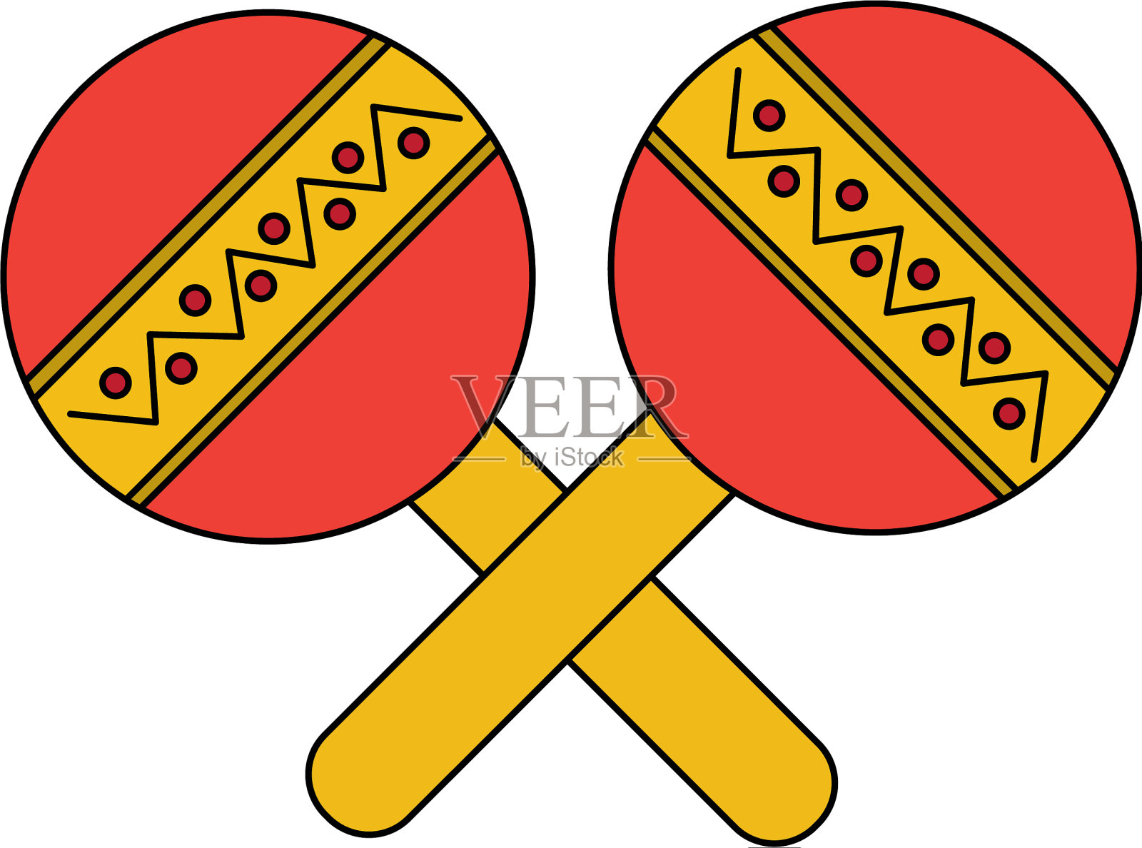 沙球墨西哥乐器庆典设计元素图片