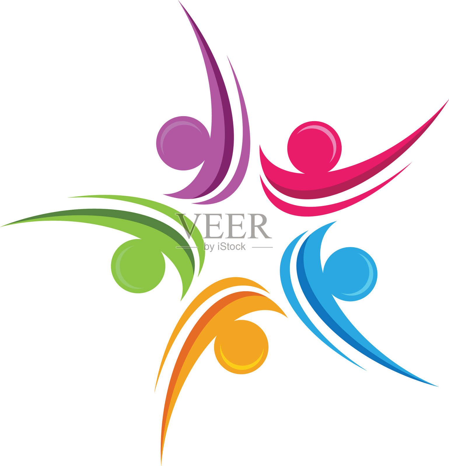 采用和社区护理标志模板图标素材