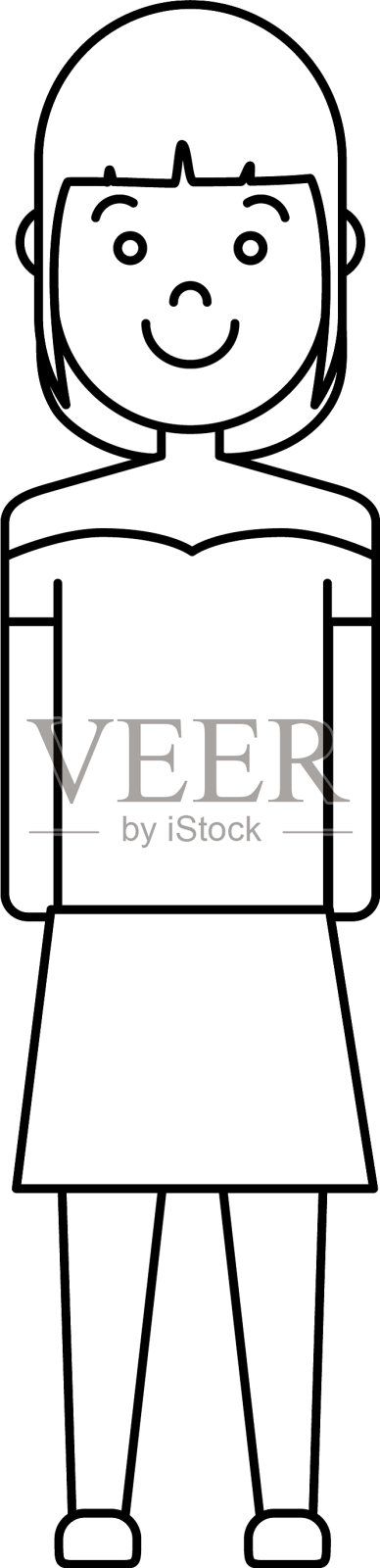 卡通女人图标插画图片素材