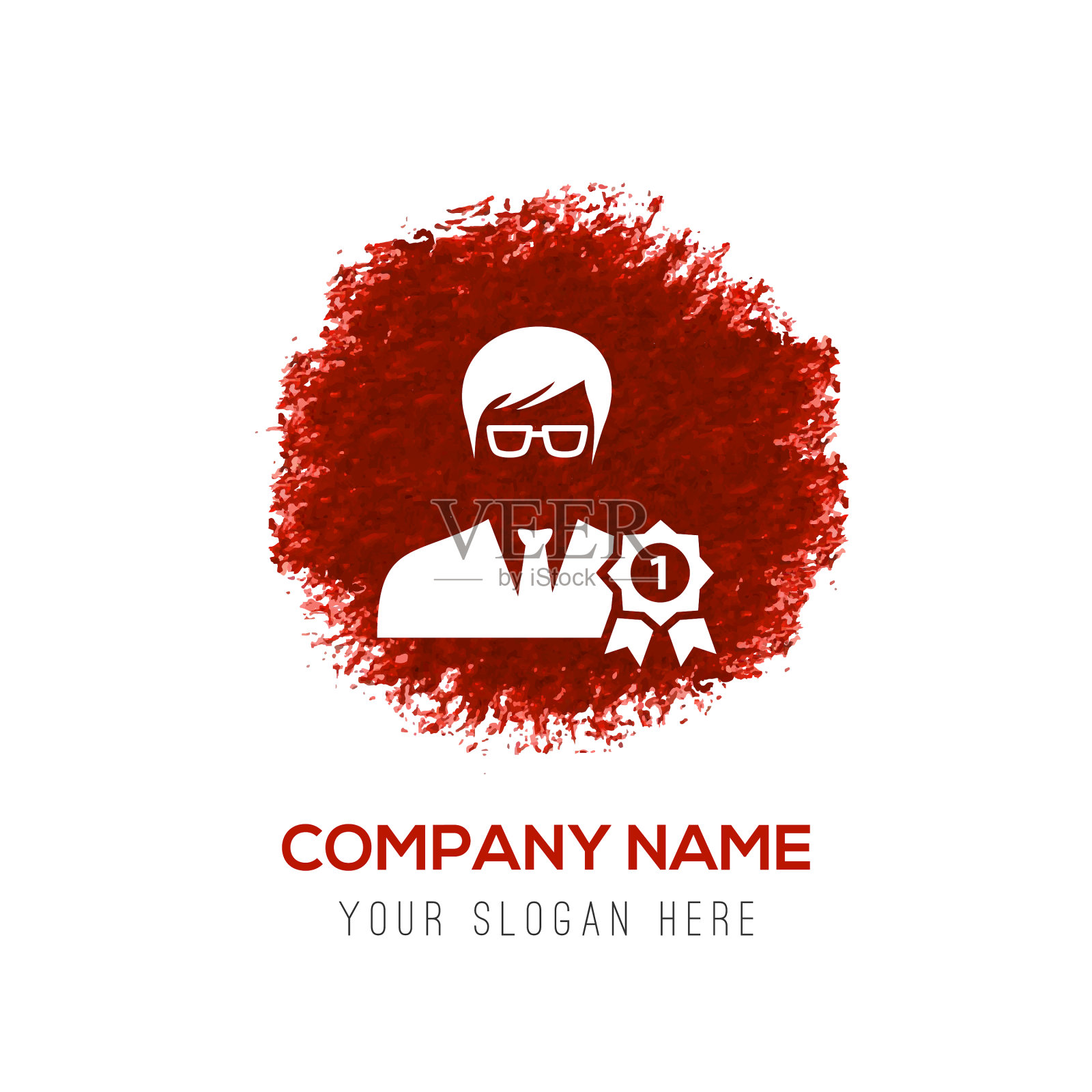 奖励用户图标-红色水彩圈飞溅插画图片素材