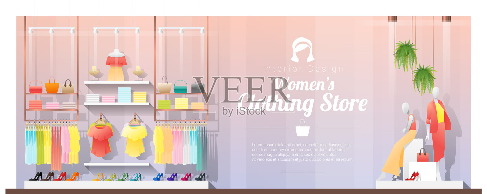 女装店的室内背景设计元素图片
