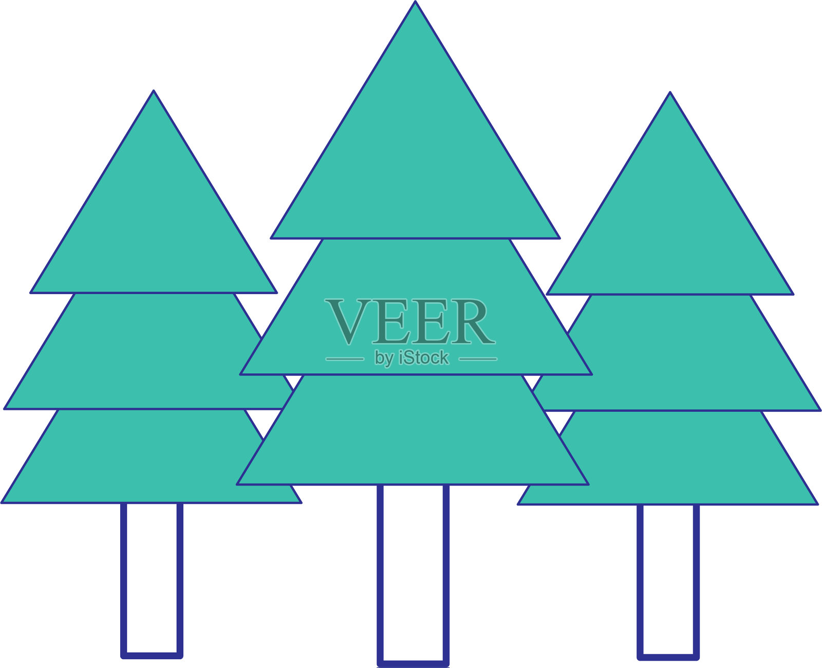 孤立松树设计设计元素图片