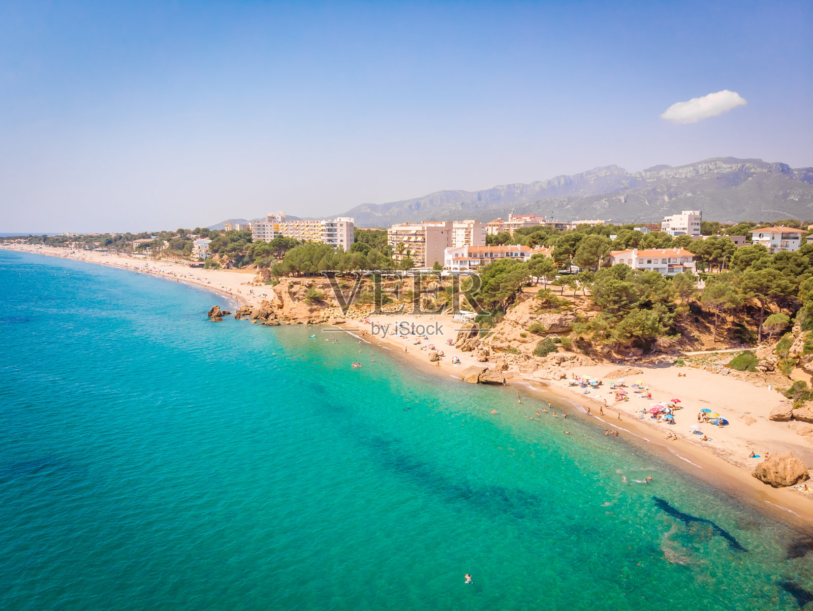 西班牙科斯塔多拉达的海边鸟瞰图照片摄影图片