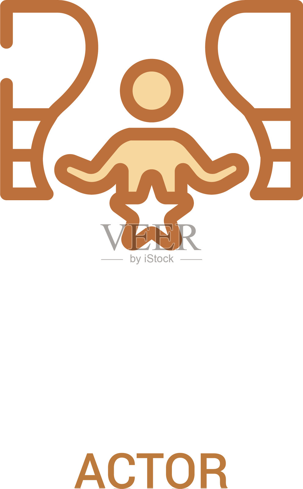 演员概念2彩色图标简单的线条元素图标素材