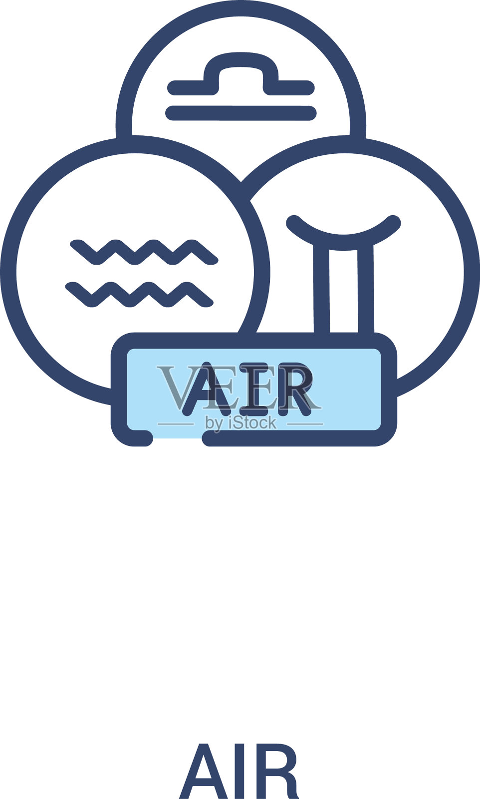 空气概念2彩色图标简单的线条元素图标素材