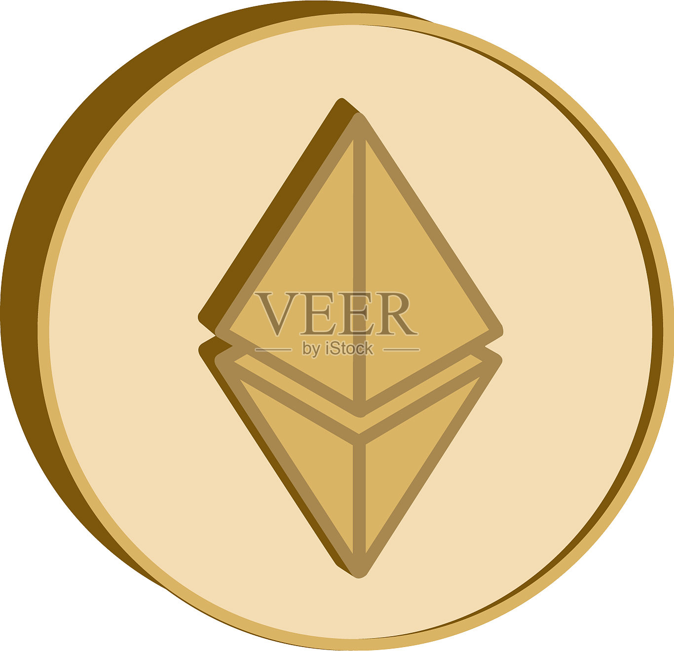 以太坊加密货币符号金币图标图标素材