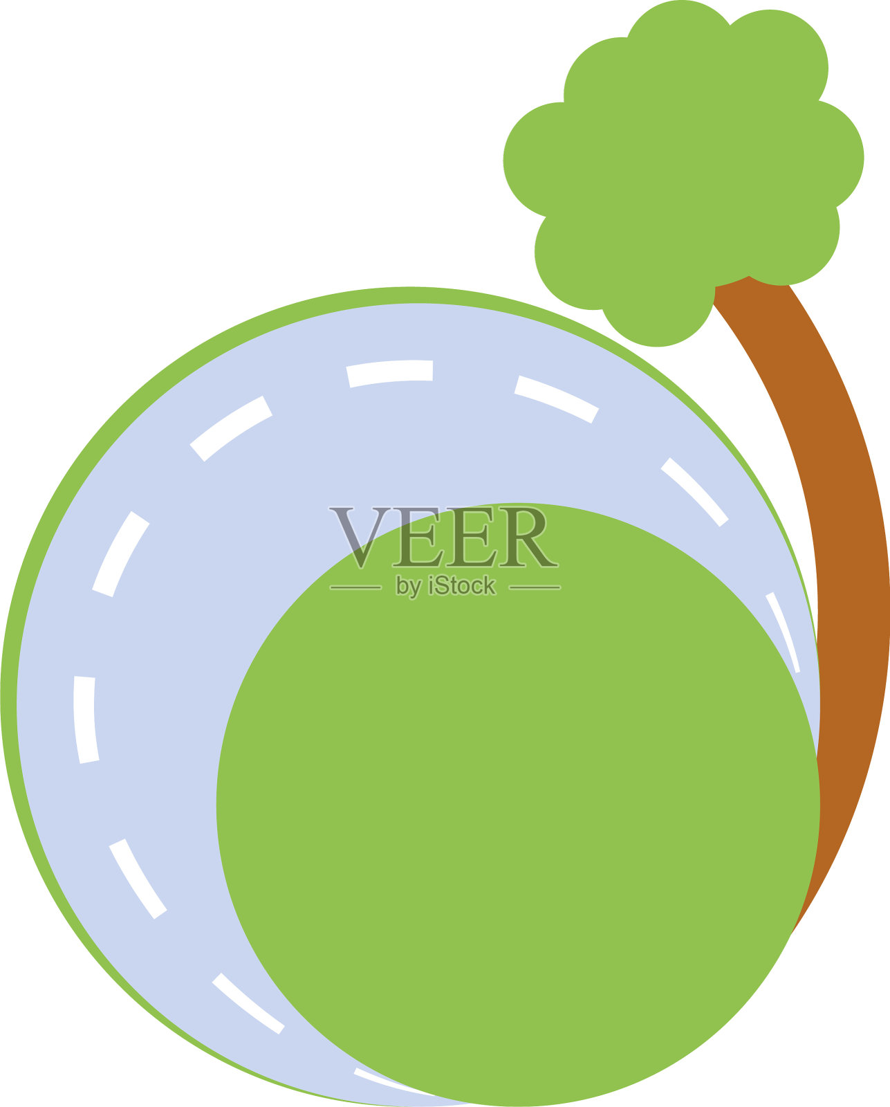 树木植物自然与道路隔离的图标设计元素图片