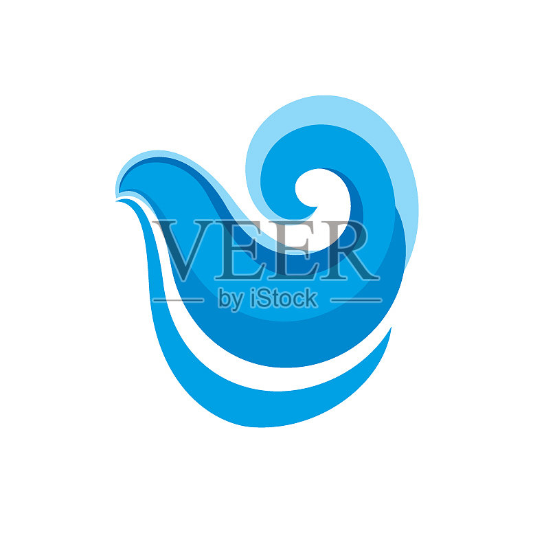 波浪图标上的白色背景图标素材