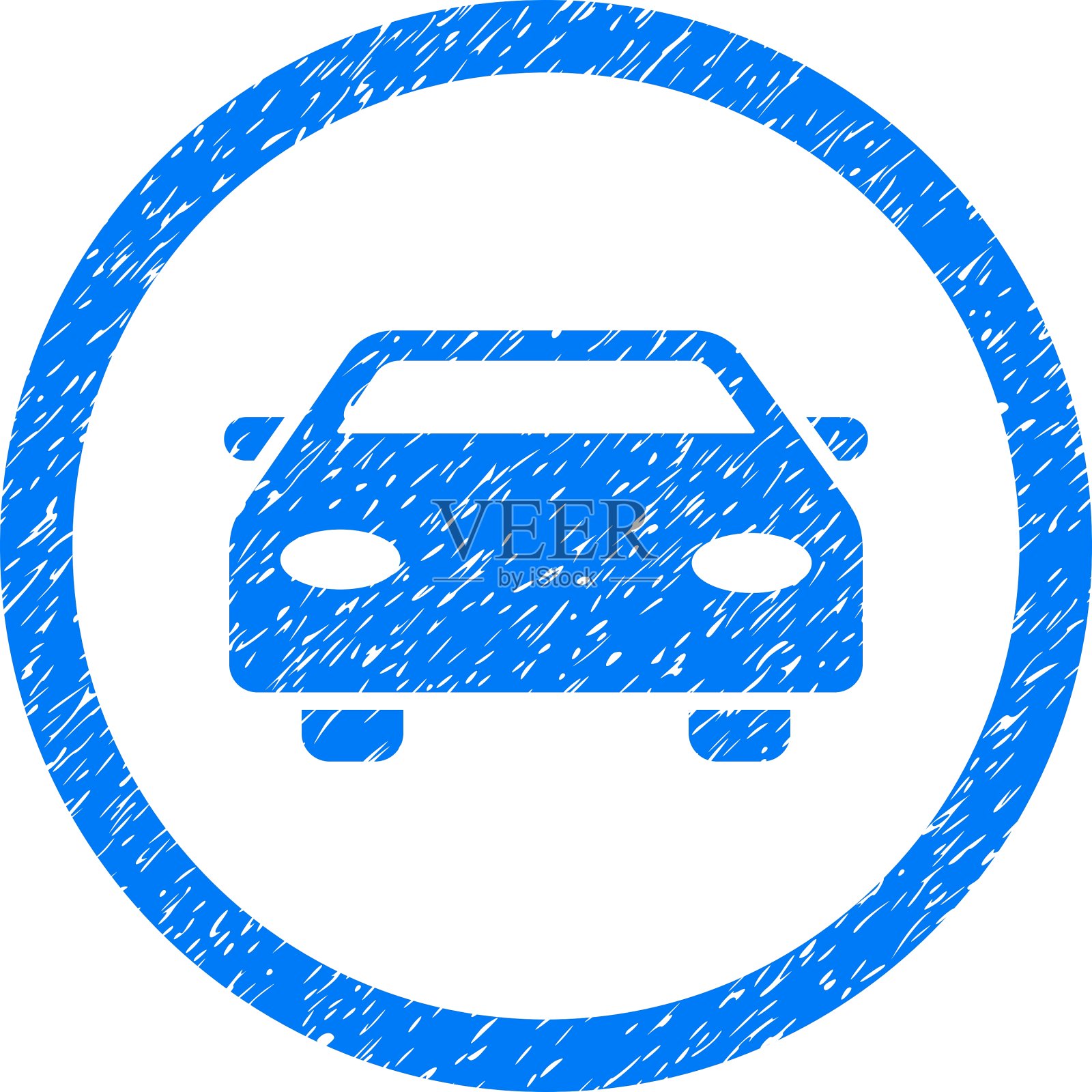 汽车圆形图标橡胶图章插画图片素材