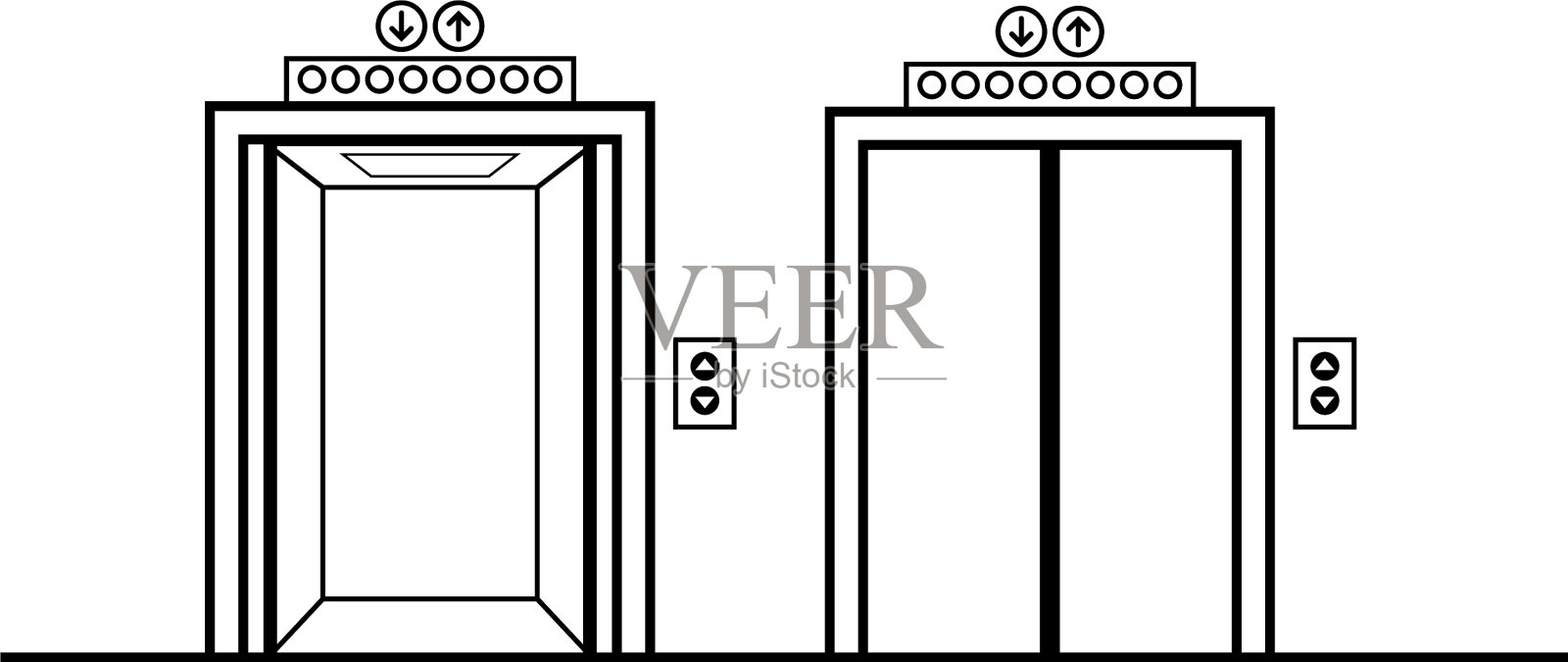 打开和关闭电梯门设计元素图片