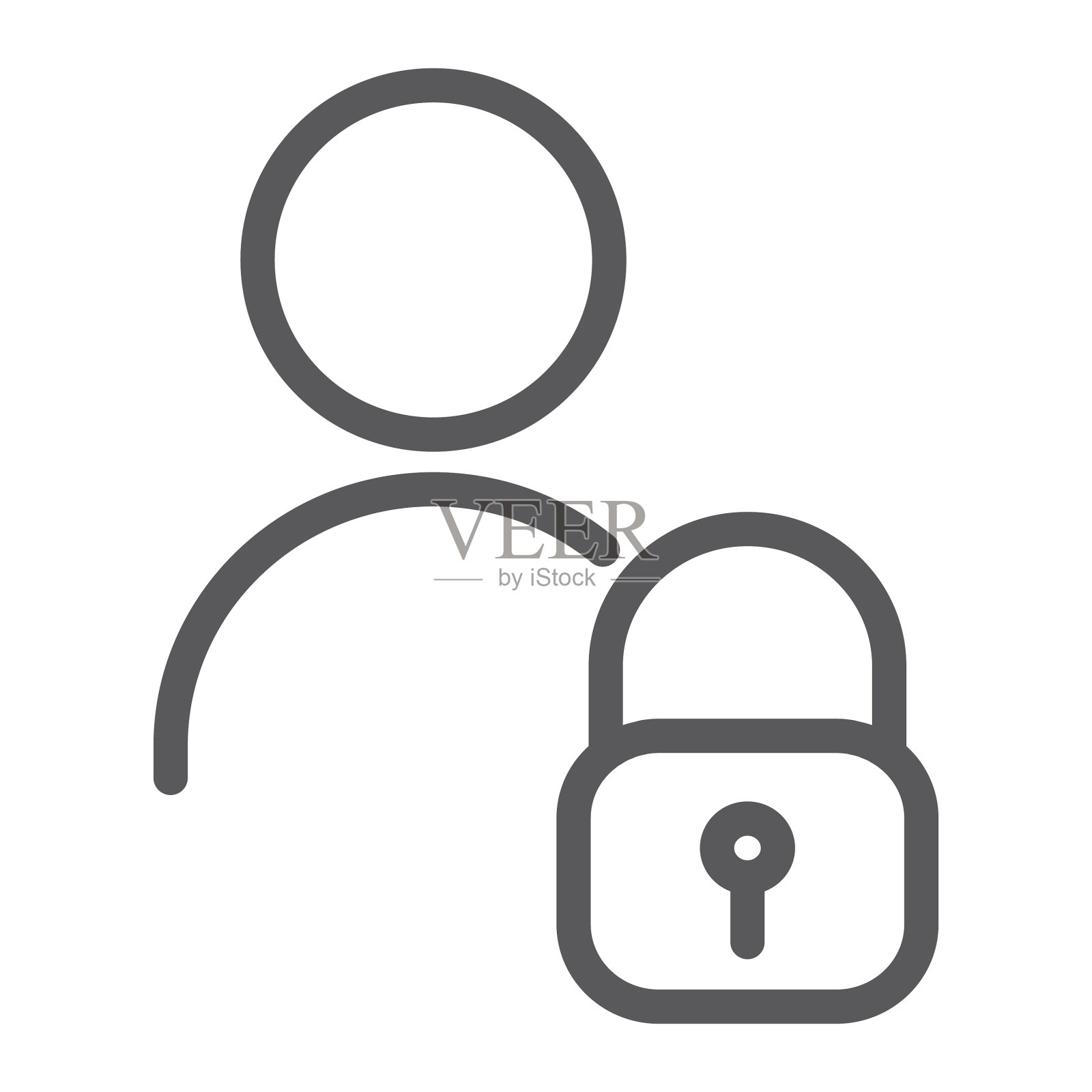 用户解锁线路图标隐私和安全图标素材