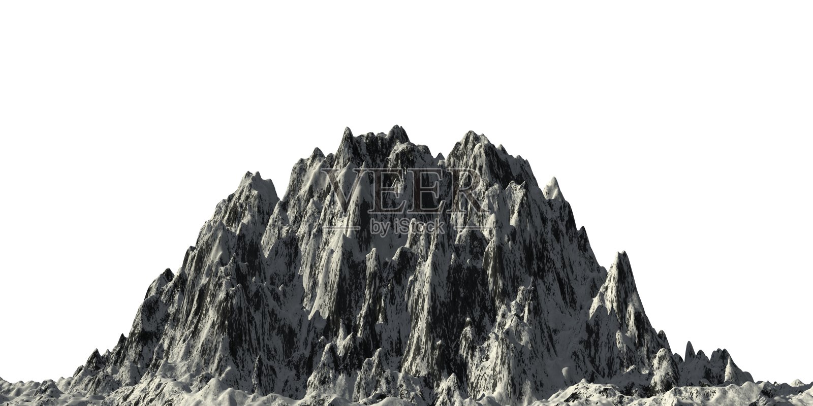 雪山孤立在白色背景3d插图照片摄影图片