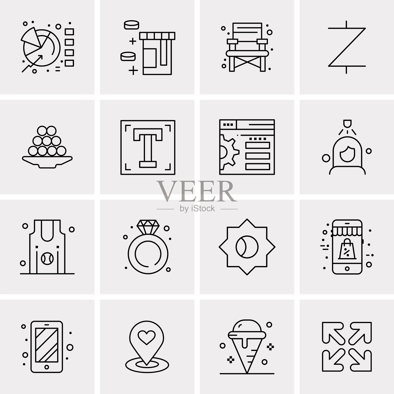 设置16个通用图标业务图标素材