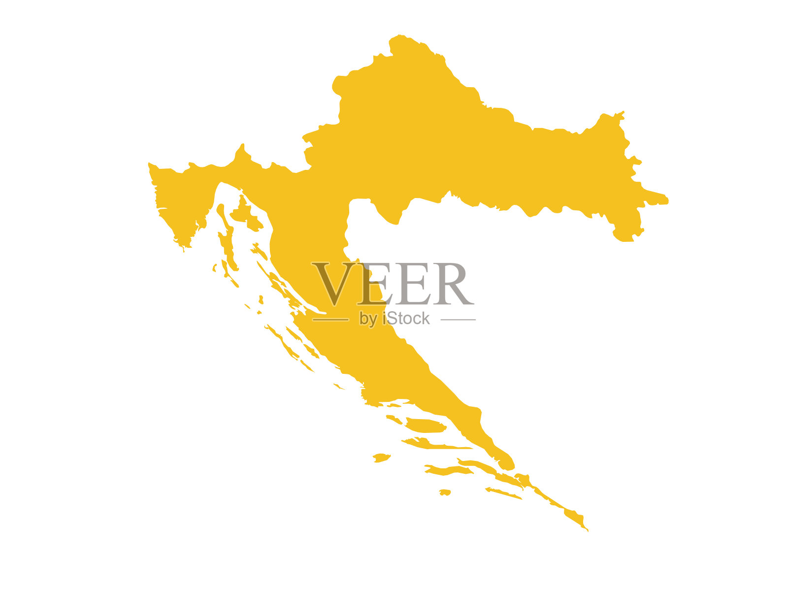 克罗地亚地图插画图片素材