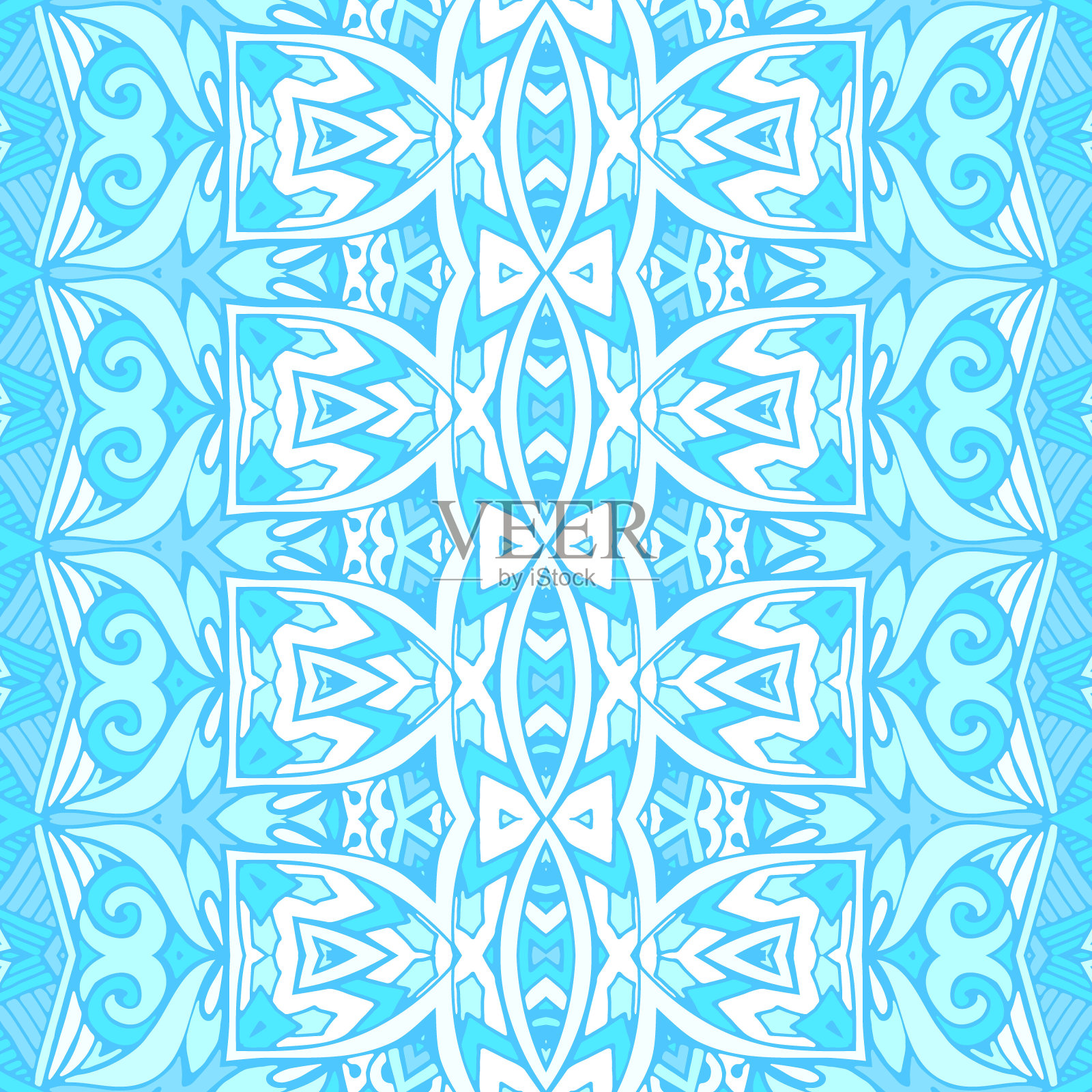 瓷砖民族图案的织物。抽象几何马赛克复古无缝花纹观赏性。插画图片素材