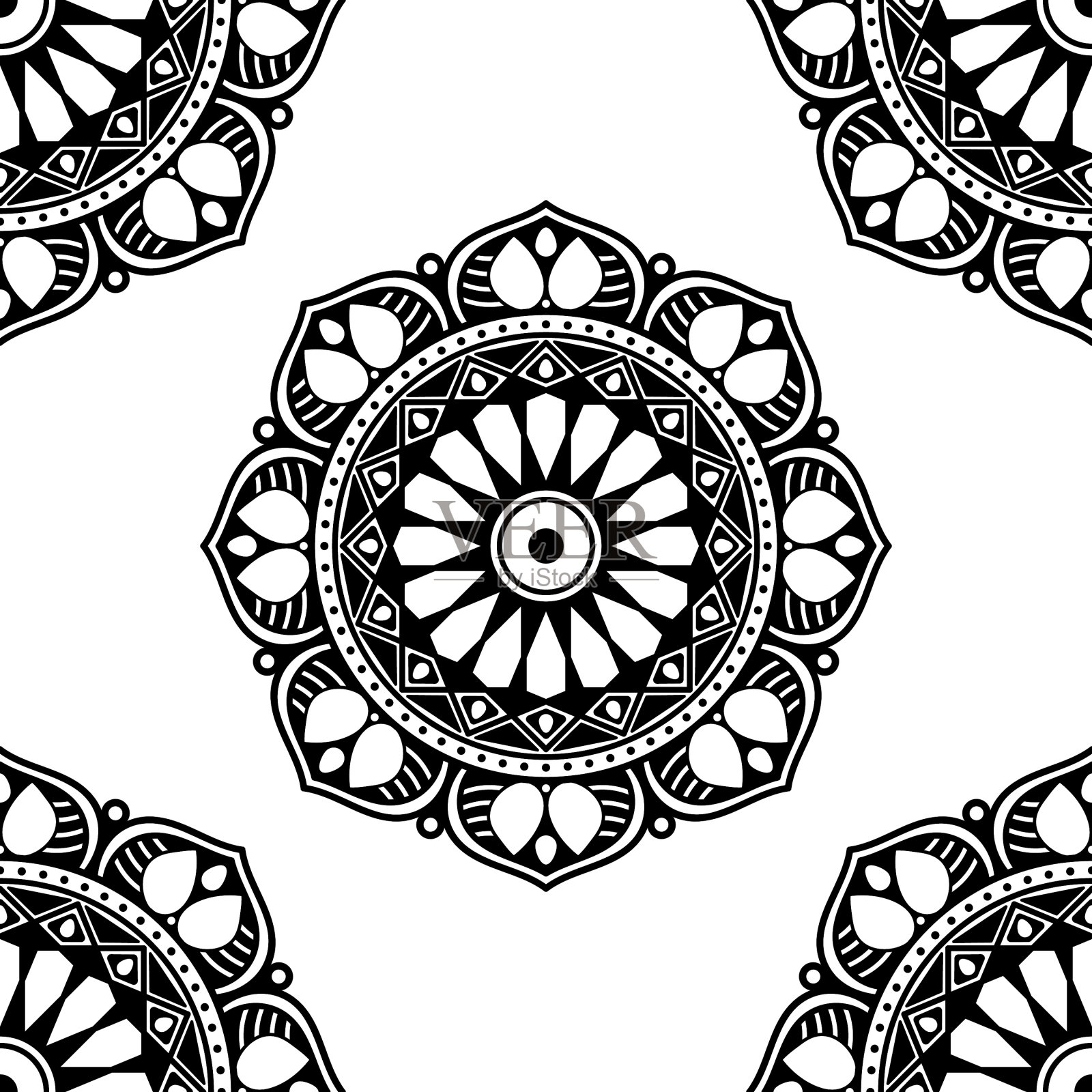 民族曼荼罗点缀。可用于贺卡、手机壳打印等。插画图片素材
