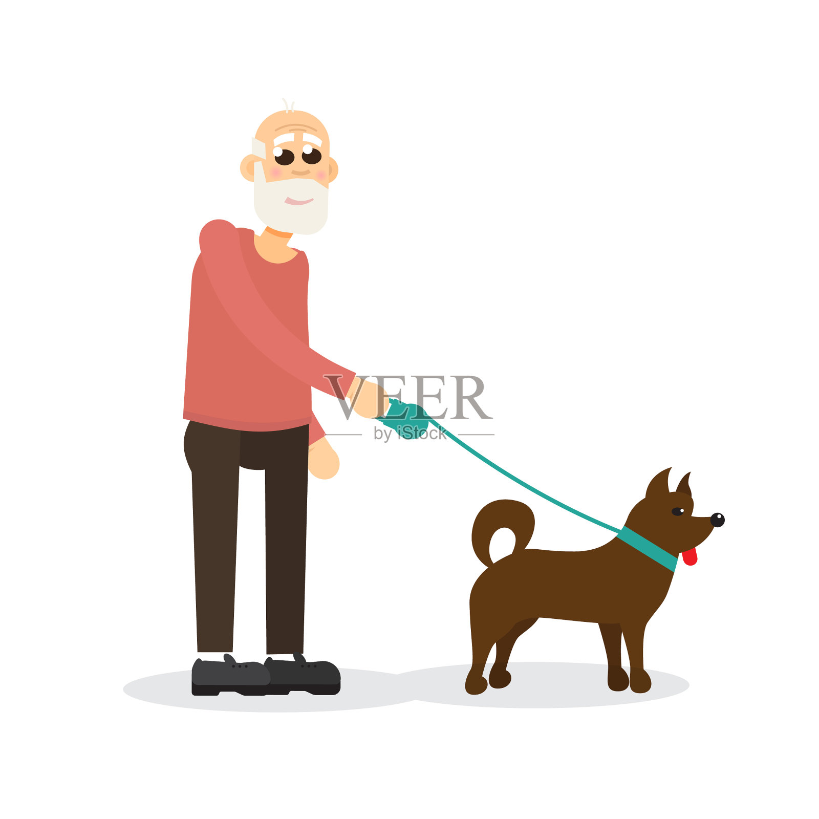 头发花白,满脸胡须的老人设计元素图片