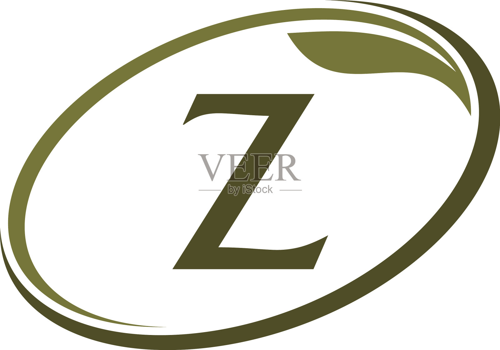 叶字母z设计元素图片