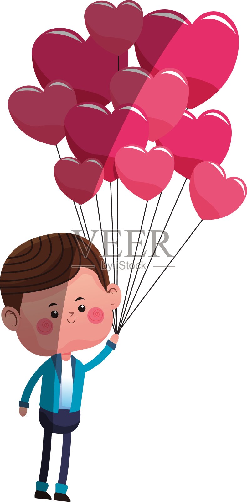 可爱的男孩卡通图标插画图片素材