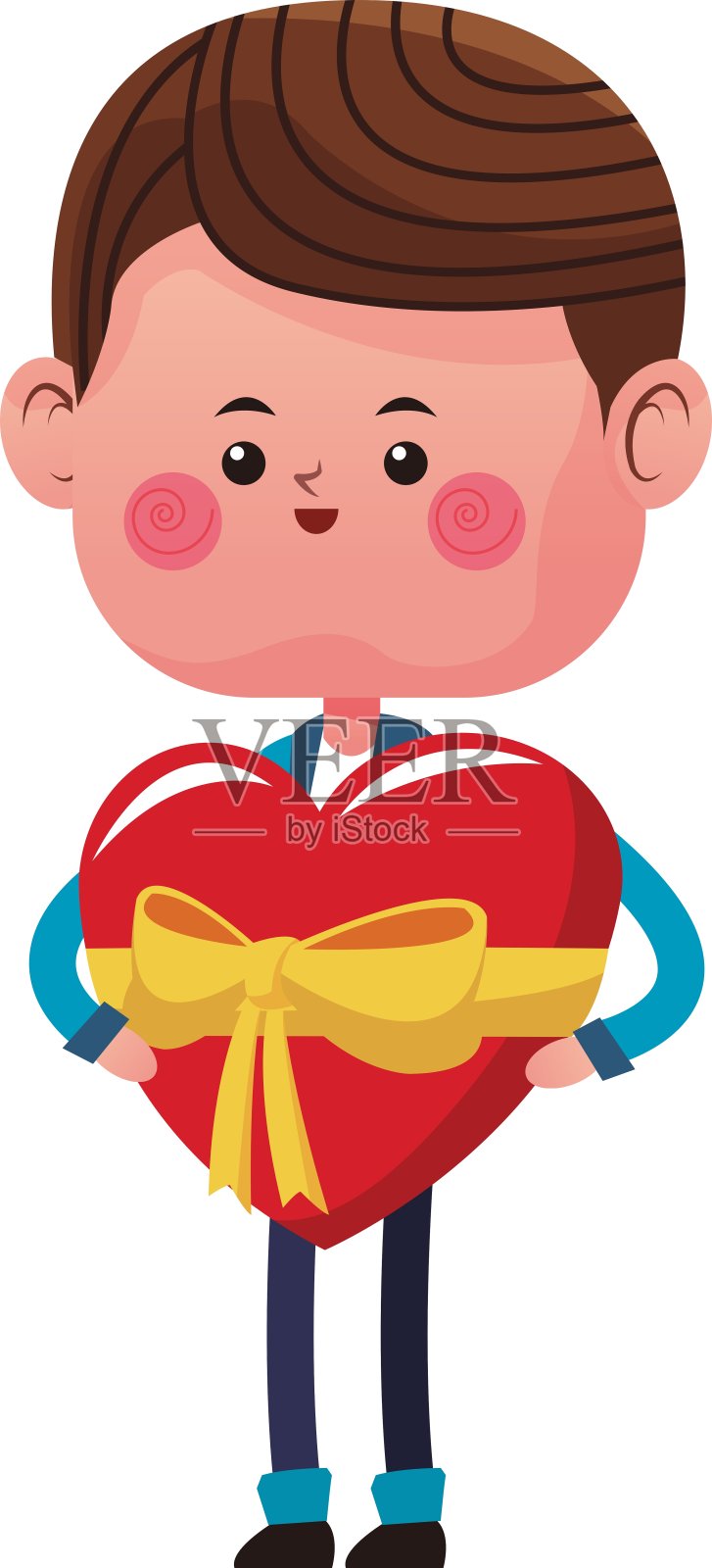 可爱的男孩卡通图标插画图片素材