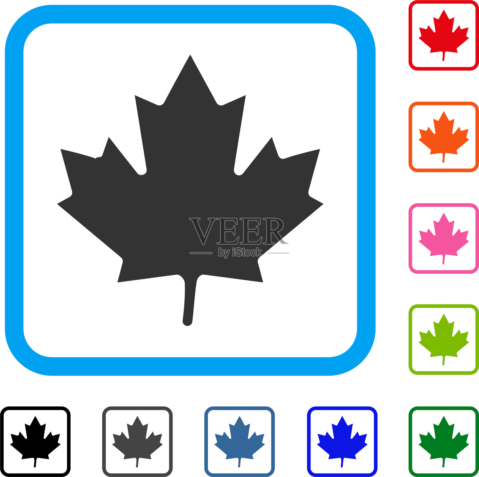 枫叶框图标图标素材