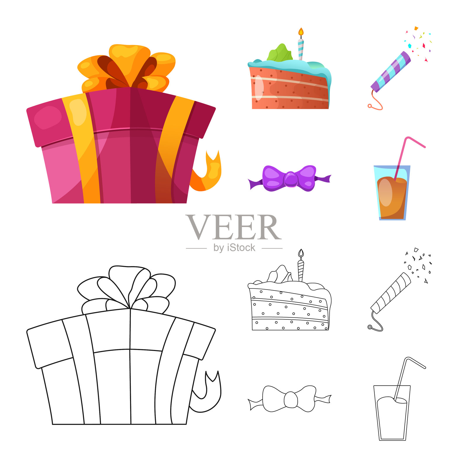 聚会和生日的象征插画图片素材