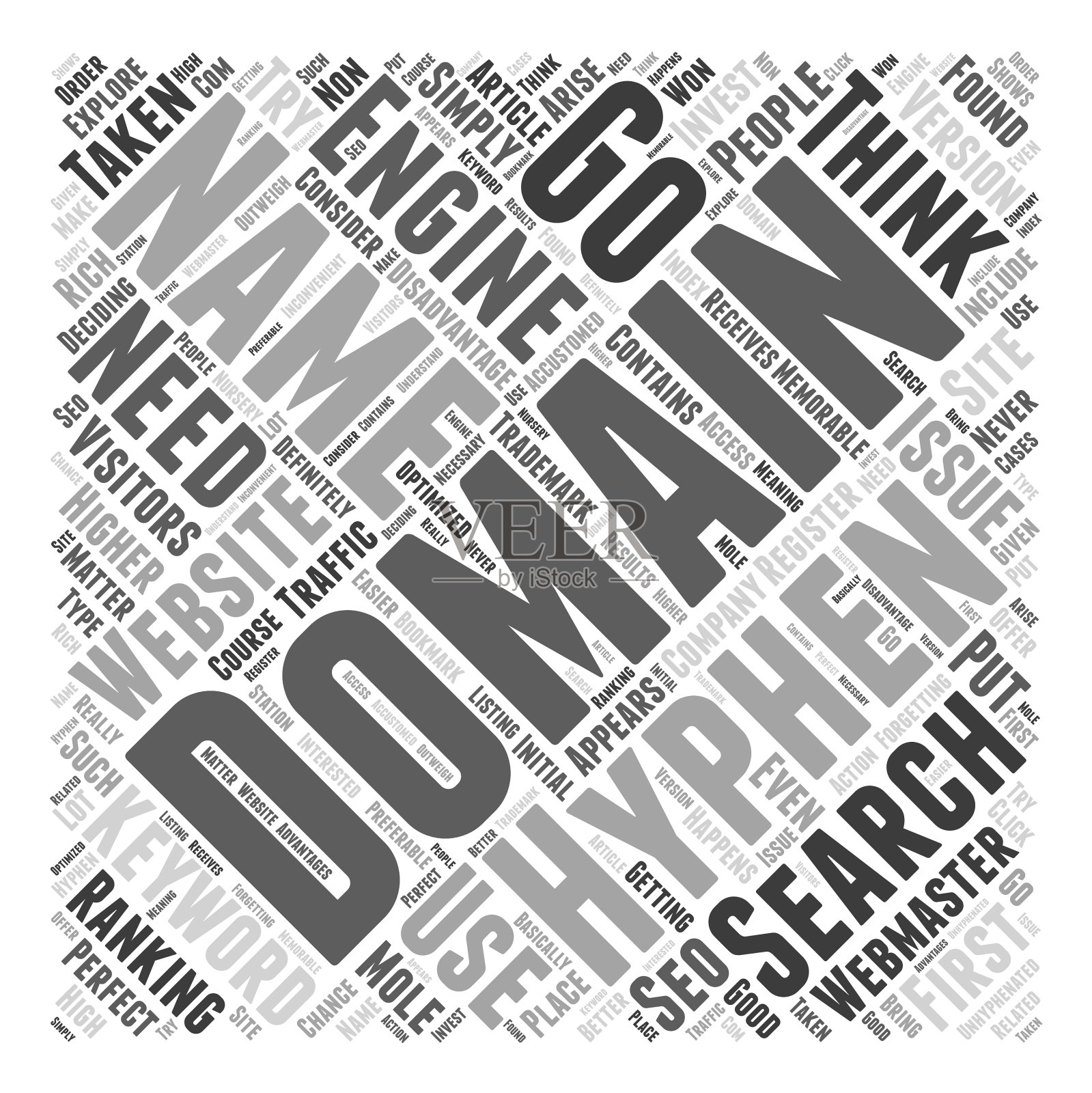 连字符域名词云概念设计元素图片