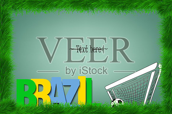 把巴西和足球放在门口插画图片素材