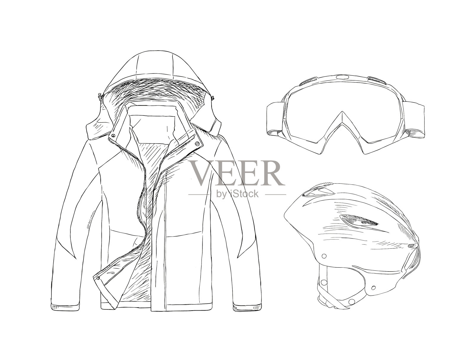 冬季运动服装设计元素图片