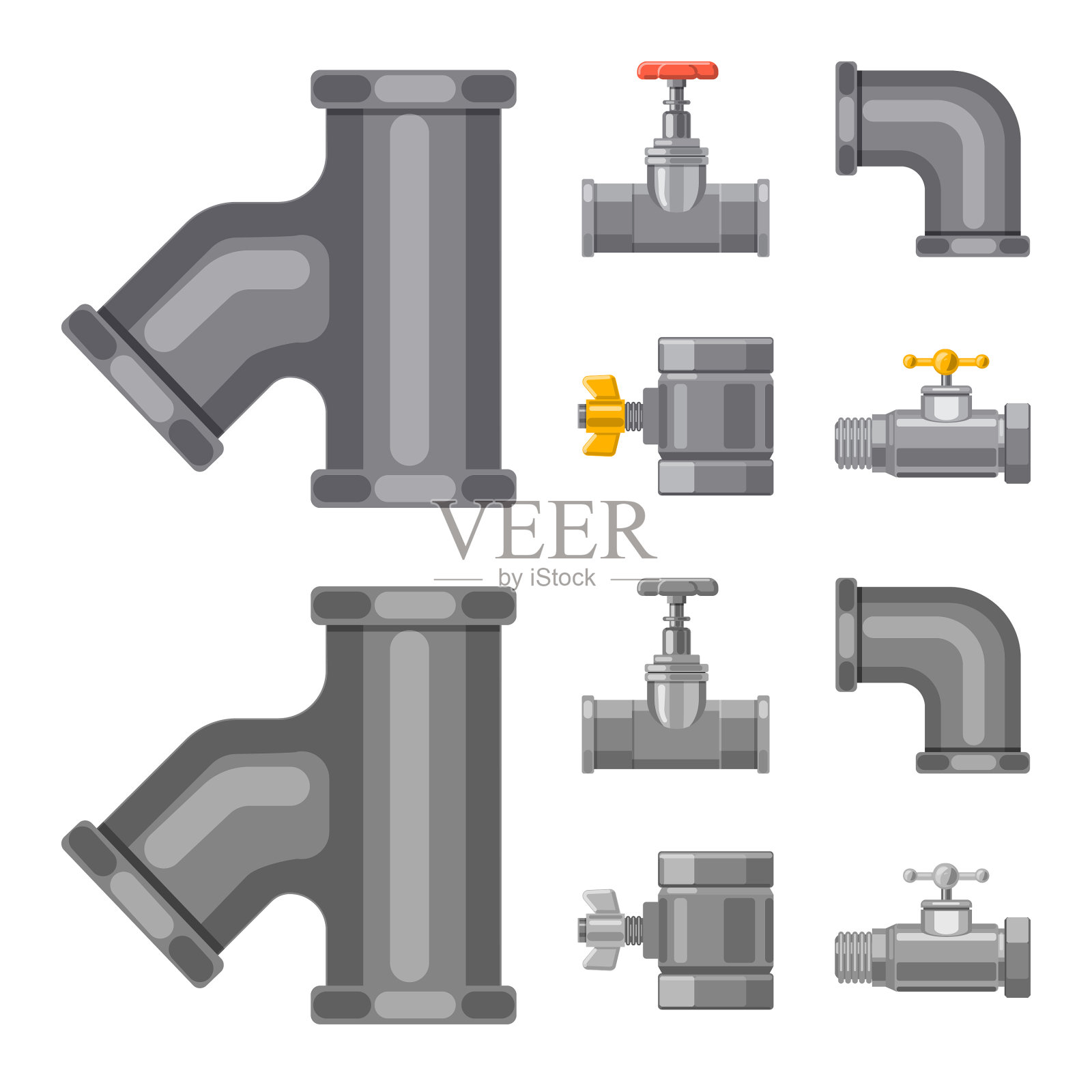 管的设计和管的符号集管图标素材