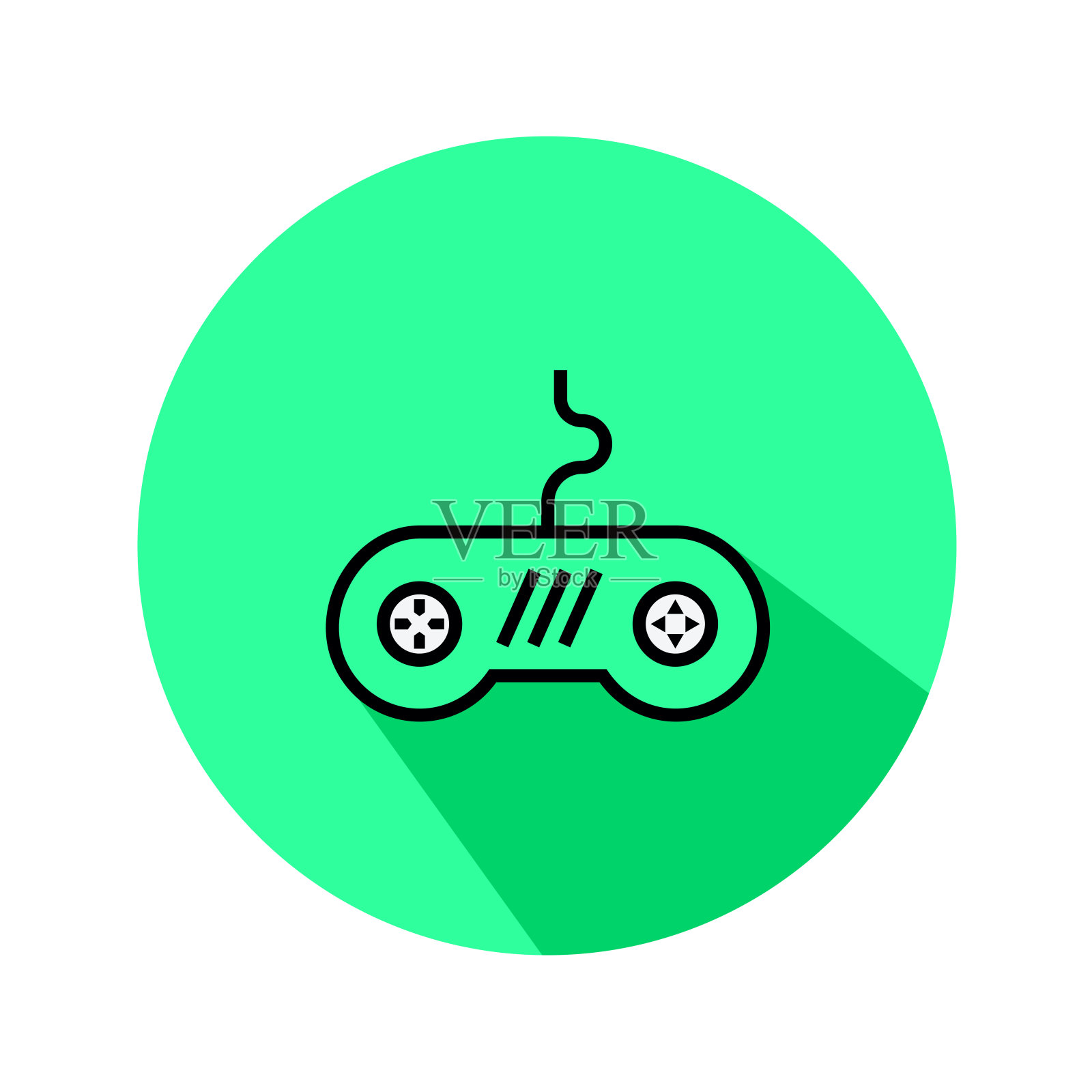 Joy stick线条填充矢量图标- UI图标矢量插画图片素材