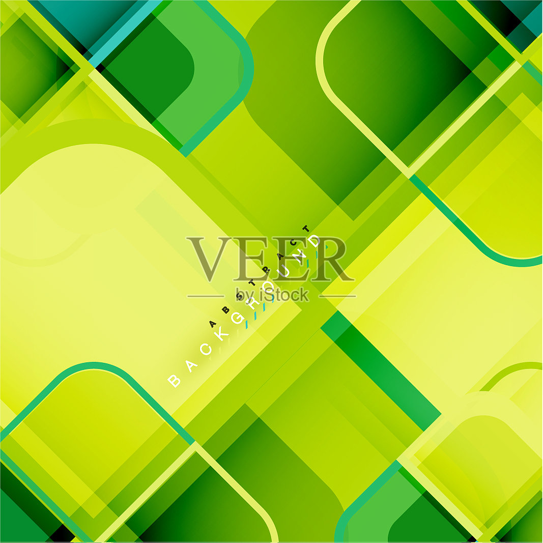 彩色的圆形正方形现代几何背景插画图片素材