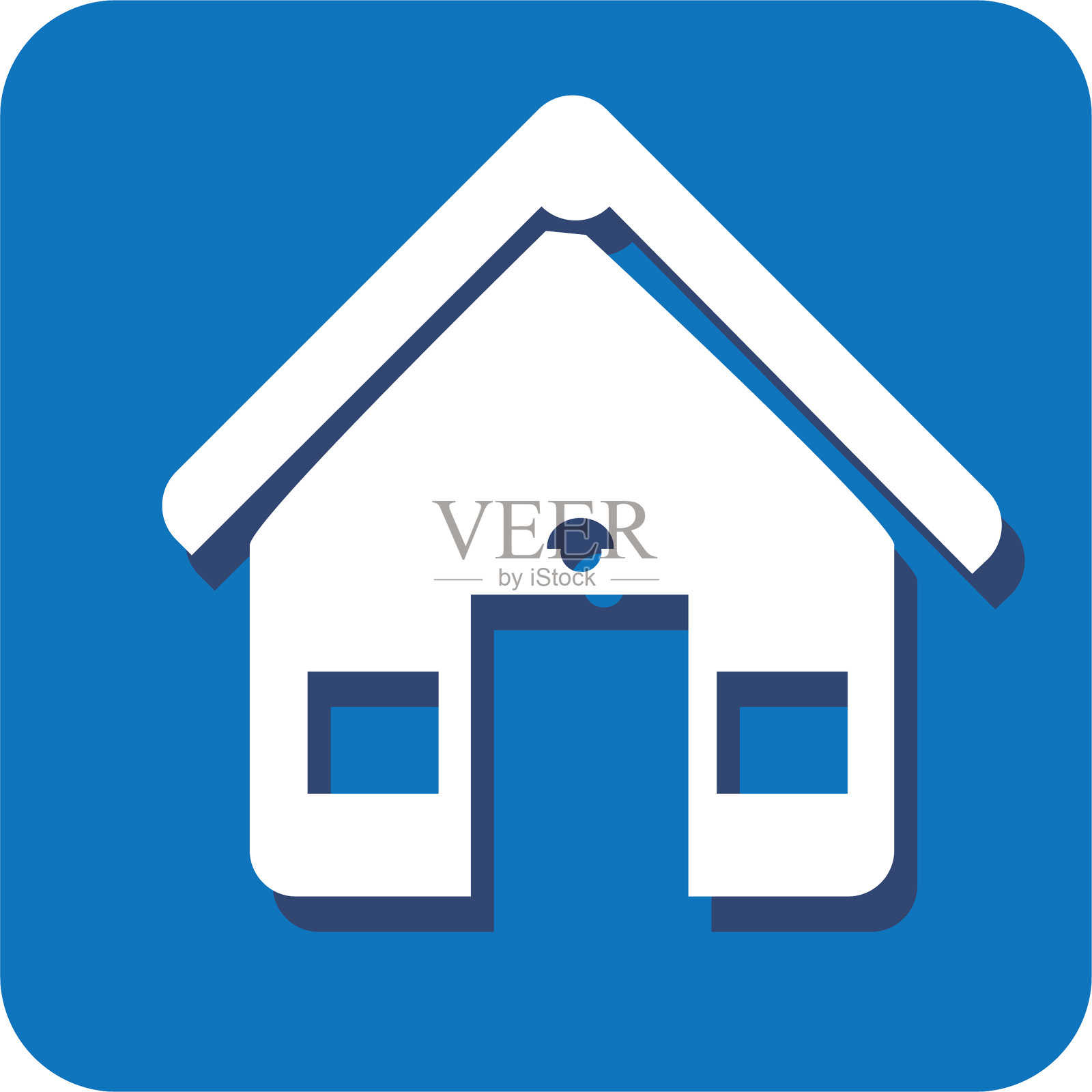 方形按钮立面房屋图标设计图标素材