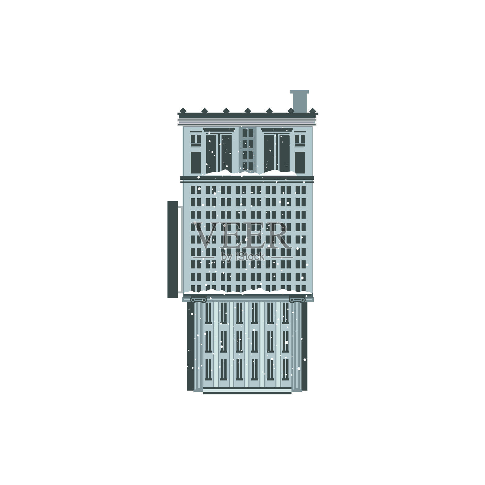 有两个门廊的漂亮的联排别墅设计元素图片