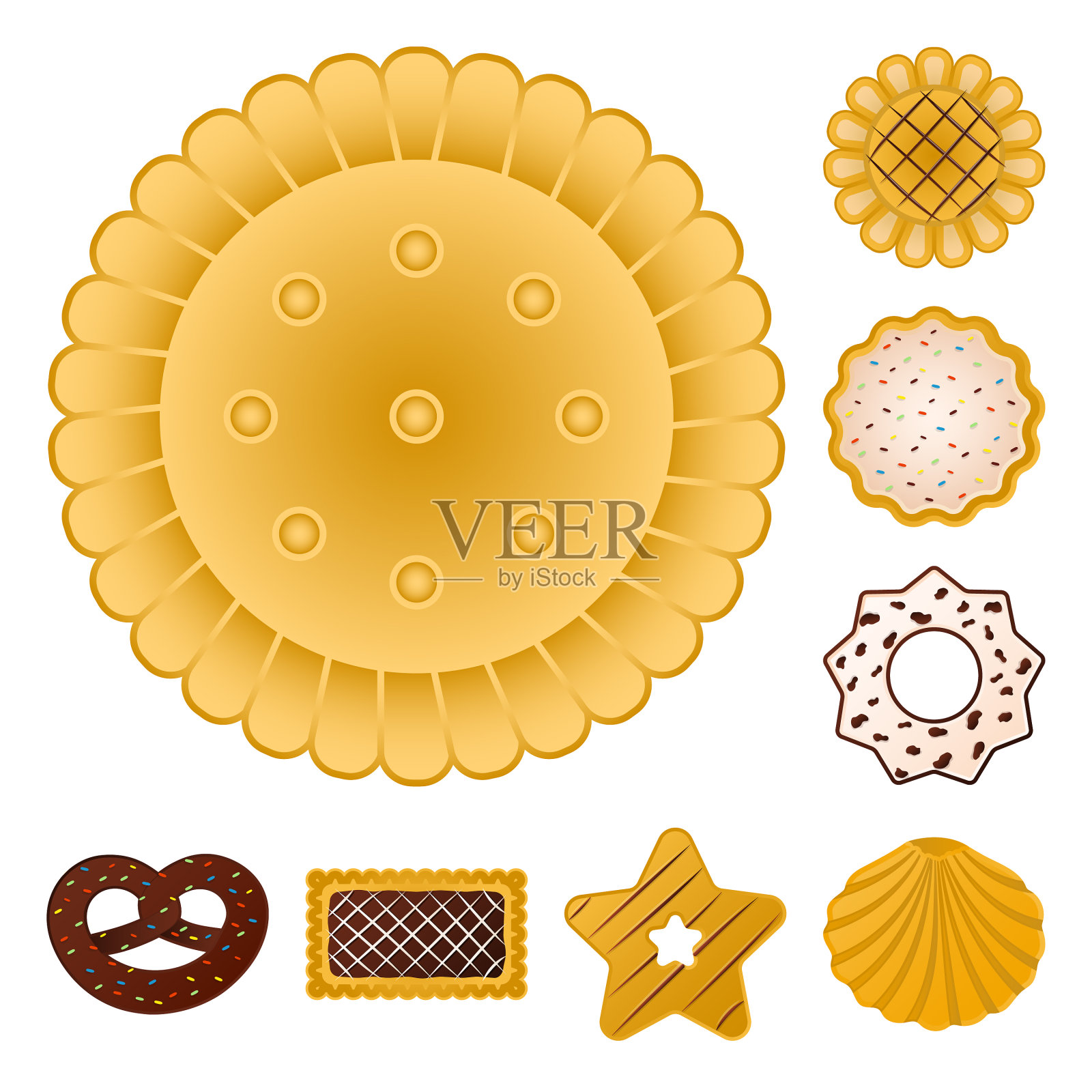 设计饼干和烘烤符号插画图片素材