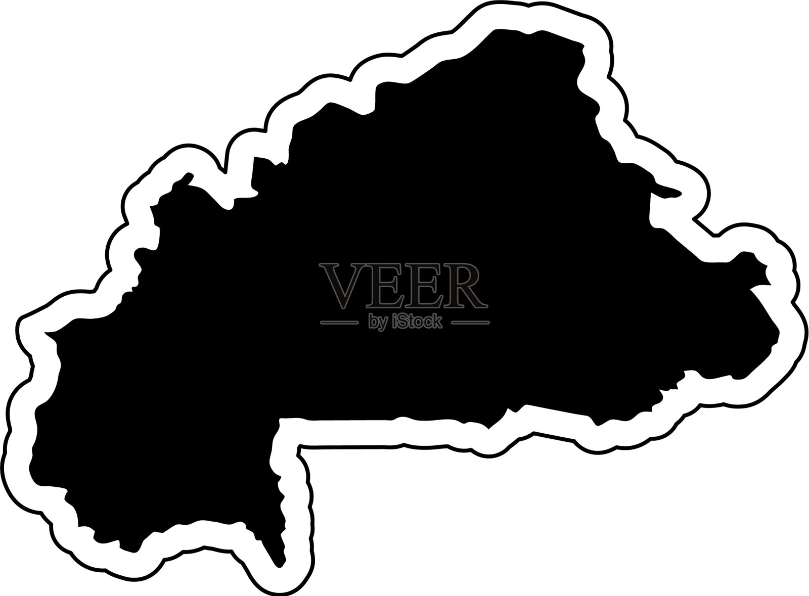 黑色剪影的国家布基纳法索与插画图片素材