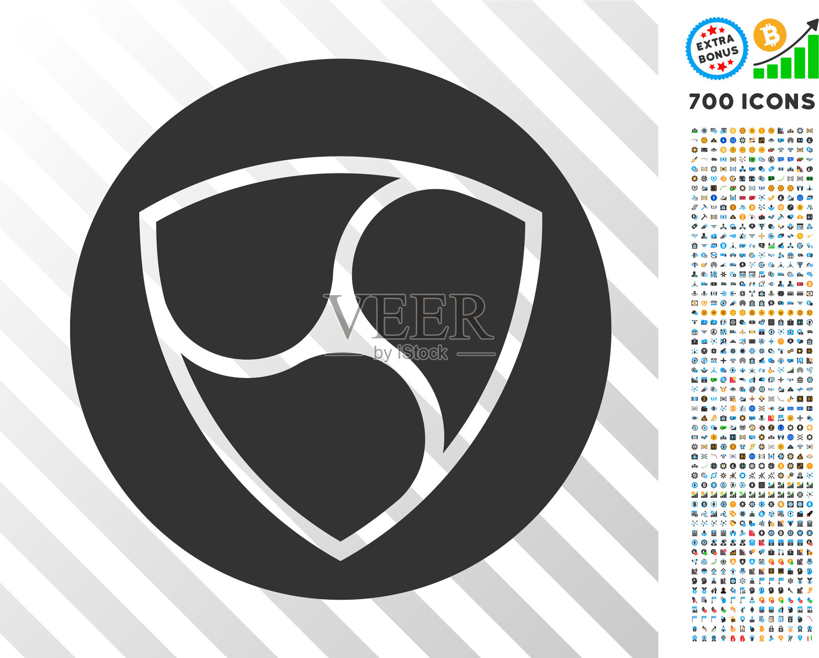 带有奖励的Nem货币平面图标插画图片素材