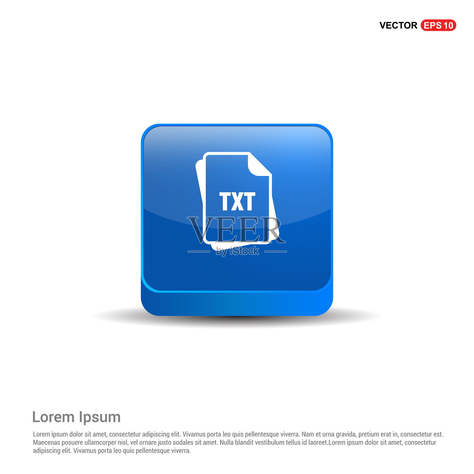 文件类型图标- 3d蓝色按钮插画图片素材