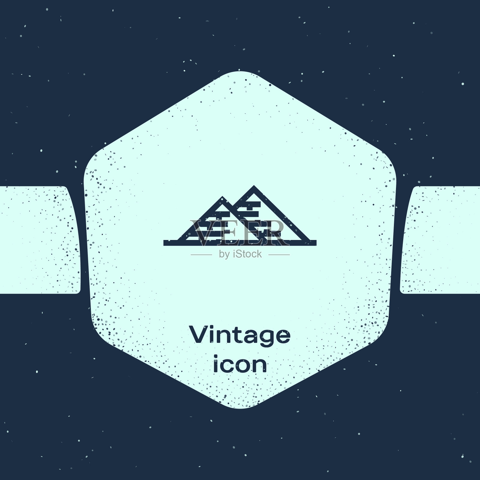 垃圾线条埃及金字塔图标孤立在蓝色图标素材